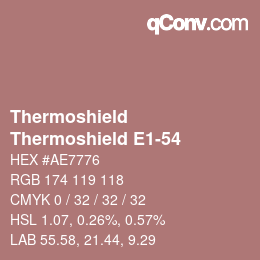 カラーコード: Thermoshield - Thermoshield E1-54 | qconv.com