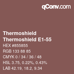 カラーコード: Thermoshield - Thermoshield E1-55 | qconv.com