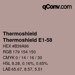 颜色代码: Thermoshield - Thermoshield E1-58 | qconv.com
