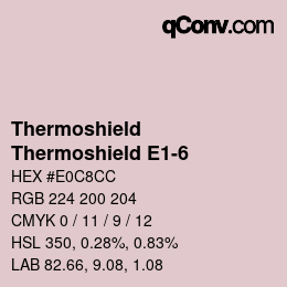 Code couleur: Thermoshield - Thermoshield E1-6 | qconv.com