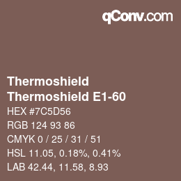 カラーコード: Thermoshield - Thermoshield E1-60 | qconv.com