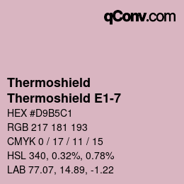 カラーコード: Thermoshield - Thermoshield E1-7 | qconv.com