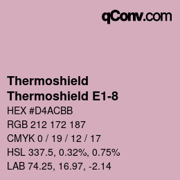 カラーコード: Thermoshield - Thermoshield E1-8 | qconv.com