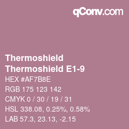 カラーコード: Thermoshield - Thermoshield E1-9 | qconv.com