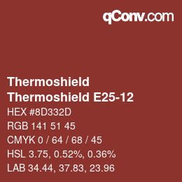 Color code: Thermoshield - Thermoshield E25-12 | qconv.com