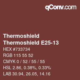 カラーコード: Thermoshield - Thermoshield E25-13 | qconv.com