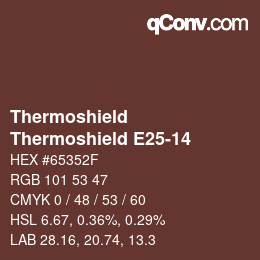 カラーコード: Thermoshield - Thermoshield E25-14 | qconv.com