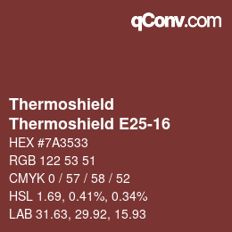Color code: Thermoshield - Thermoshield E25-16 | qconv.com