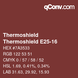 Color code: Thermoshield - Thermoshield E25-16 | qconv.com