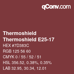 カラーコード: Thermoshield - Thermoshield E25-17 | qconv.com