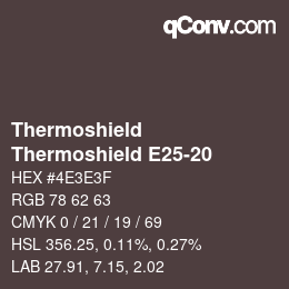 カラーコード: Thermoshield - Thermoshield E25-20 | qconv.com