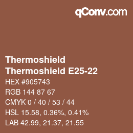 Color code: Thermoshield - Thermoshield E25-22 | qconv.com