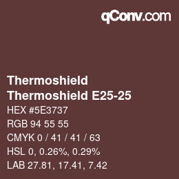 カラーコード: Thermoshield - Thermoshield E25-25 | qconv.com
