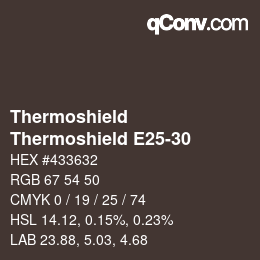 カラーコード: Thermoshield - Thermoshield E25-30 | qconv.com