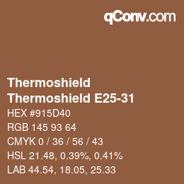 カラーコード: Thermoshield - Thermoshield E25-31 | qconv.com