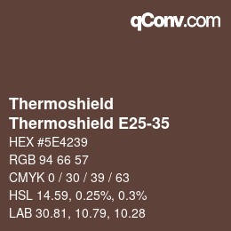 カラーコード: Thermoshield - Thermoshield E25-35 | qconv.com