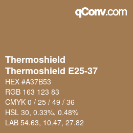 カラーコード: Thermoshield - Thermoshield E25-37 | qconv.com