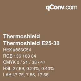カラーコード: Thermoshield - Thermoshield E25-38 | qconv.com