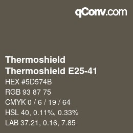 カラーコード: Thermoshield - Thermoshield E25-41 | qconv.com