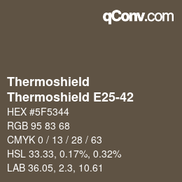 カラーコード: Thermoshield - Thermoshield E25-42 | qconv.com
