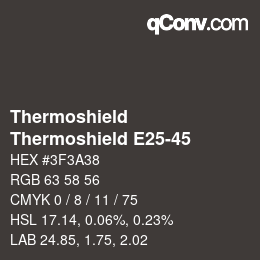 カラーコード: Thermoshield - Thermoshield E25-45 | qconv.com