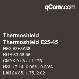 Code couleur: Thermoshield - Thermoshield E25-45 | qconv.com