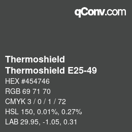 Color code: Thermoshield - Thermoshield E25-49 | qconv.com