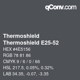 カラーコード: Thermoshield - Thermoshield E25-52 | qconv.com