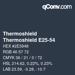 Color code: Thermoshield - Thermoshield E25-54 | qconv.com