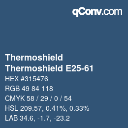 Color code: Thermoshield - Thermoshield E25-61 | qconv.com
