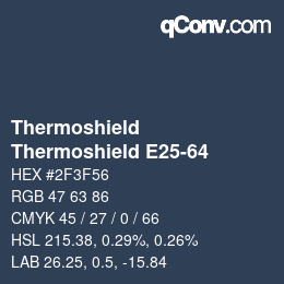 Color code: Thermoshield - Thermoshield E25-64 | qconv.com