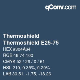Color code: Thermoshield - Thermoshield E25-75 | qconv.com