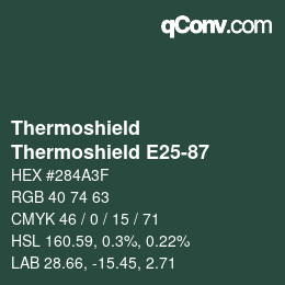 Color code: Thermoshield - Thermoshield E25-87 | qconv.com