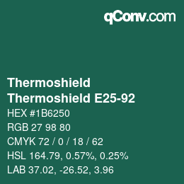 颜色代码: Thermoshield - Thermoshield E25-92 | qconv.com