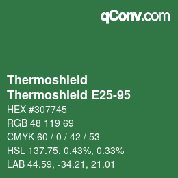 Color code: Thermoshield - Thermoshield E25-95 | qconv.com