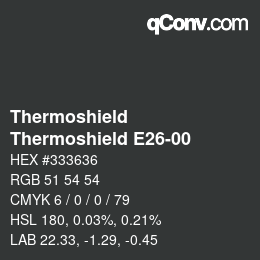 カラーコード: Thermoshield - Thermoshield E26-00 | qconv.com