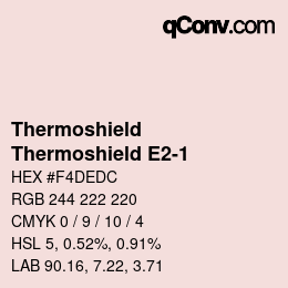 Code couleur: Thermoshield - Thermoshield E2-1 | qconv.com