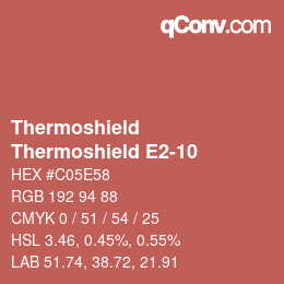 Código de color: Thermoshield - Thermoshield E2-10 | qconv.com