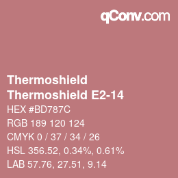カラーコード: Thermoshield - Thermoshield E2-14 | qconv.com