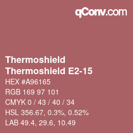 Code couleur: Thermoshield - Thermoshield E2-15 | qconv.com