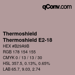 カラーコード: Thermoshield - Thermoshield E2-18 | qconv.com