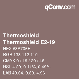 カラーコード: Thermoshield - Thermoshield E2-19 | qconv.com