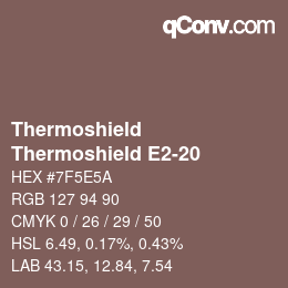 カラーコード: Thermoshield - Thermoshield E2-20 | qconv.com