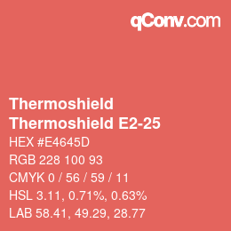 カラーコード: Thermoshield - Thermoshield E2-25 | qconv.com