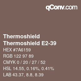 カラーコード: Thermoshield - Thermoshield E2-39 | qconv.com