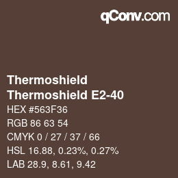 カラーコード: Thermoshield - Thermoshield E2-40 | qconv.com