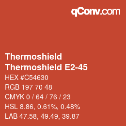 カラーコード: Thermoshield - Thermoshield E2-45 | qconv.com