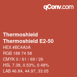 カラーコード: Thermoshield - Thermoshield E2-50 | qconv.com