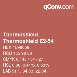 カラーコード: Thermoshield - Thermoshield E2-54 | qconv.com