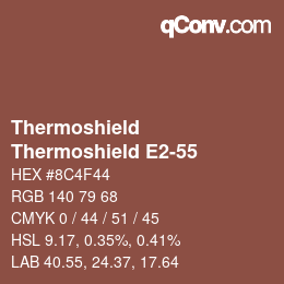 カラーコード: Thermoshield - Thermoshield E2-55 | qconv.com